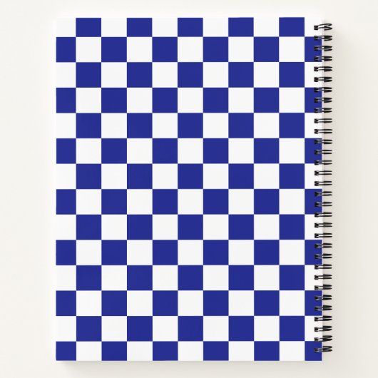 Gecontroleerd blauw en wit notitieboek (Achterkant)