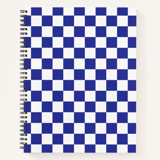 Gecontroleerd blauw en wit notitieboek (Voorkant)