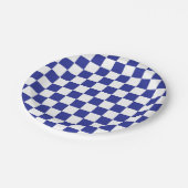 Gecontroleerd blauw en wit papieren bordje (Gekanteld)