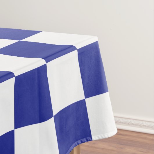 Gecontroleerd blauw en wit tafelkleed (Voorbeeld)