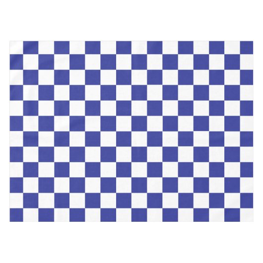 Gecontroleerd blauw en wit tafelkleed (Voorkant (Horizontaal))