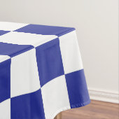 Gecontroleerd blauw en wit tafelkleed (Voorbeeld)