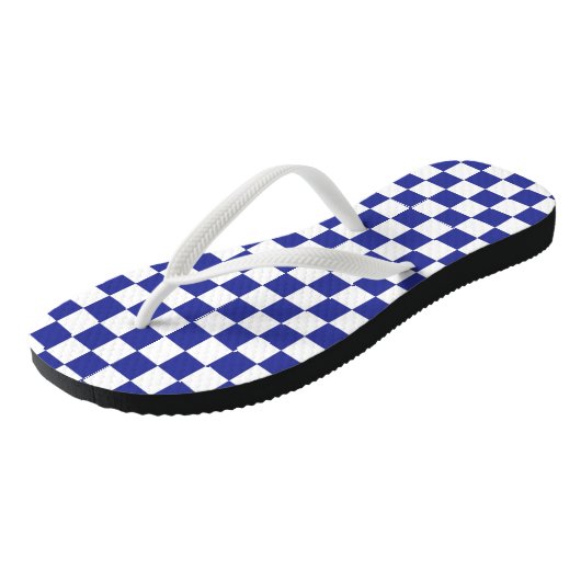 Gecontroleerd blauw en wit teenslippers (Schuin)