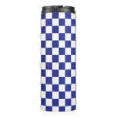 Gecontroleerd blauw en wit thermosbeker (Achterkant)