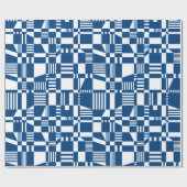 Gecontroleerd blauw en witboek voor onderweg cadeaupapier (Vlak)