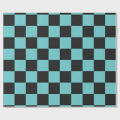 Gecontroleerd blauw en zwart omslagpapier cadeaupapier (Vlak)