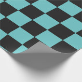 Gecontroleerd blauw en zwart omslagpapier cadeaupapier (Hoek)