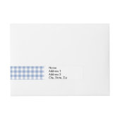 Gecontroleerd Blauw Gingham Classic patroon Adreslabel Wikkel (Voorkant)