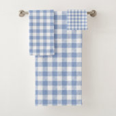Gecontroleerd Blauw Gingham Classic patroon Bad Handdoek (Insitu)