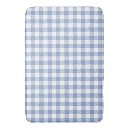 Gecontroleerd Blauw Gingham Classic patroon Badmat (Voorkant Verticaal)
