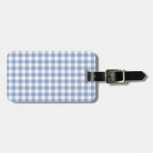Gecontroleerd Blauw Gingham Classic patroon Bagagelabel (Voorkant horizontaal)
