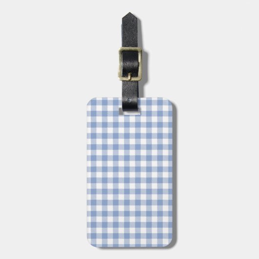 Gecontroleerd Blauw Gingham Classic patroon Bagagelabel (Voorkant verticaal)