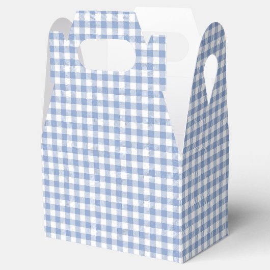 Gecontroleerd Blauw Gingham Classic patroon Bedankdoosjes (Geopend)