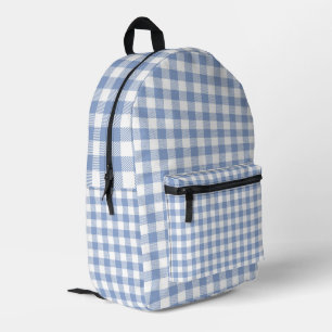 Gecontroleerd Blauw Gingham Classic patroon Bedrukte Rugzak