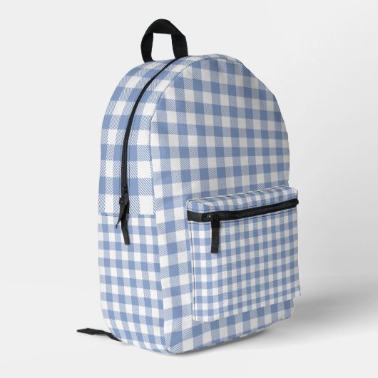 Gecontroleerd Blauw Gingham Classic patroon Bedrukte Rugzak (Achterkant Hoek Links)