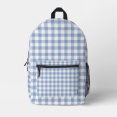 Gecontroleerd Blauw Gingham Classic patroon Bedrukte Rugzak (Voorkant)