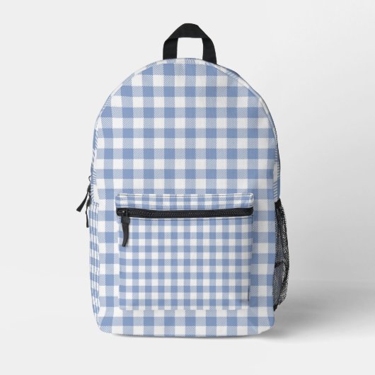 Gecontroleerd Blauw Gingham Classic patroon Bedrukte Rugzak (Voorkant)