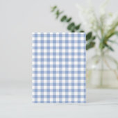 Gecontroleerd Blauw Gingham Classic patroon Briefkaart (Staand voorkant)