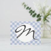 Gecontroleerd Blauw Gingham Classic patroon Briefkaart (Staand voorkant)