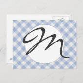 Gecontroleerd Blauw Gingham Classic patroon Briefkaart (Voorkant / Achterkant)