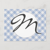Gecontroleerd Blauw Gingham Classic patroon Briefkaart (Voorkant)