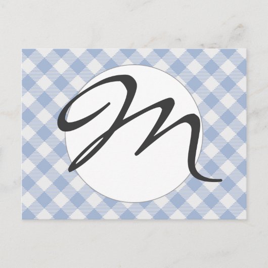 Gecontroleerd Blauw Gingham Classic patroon Briefkaart (Voorkant)