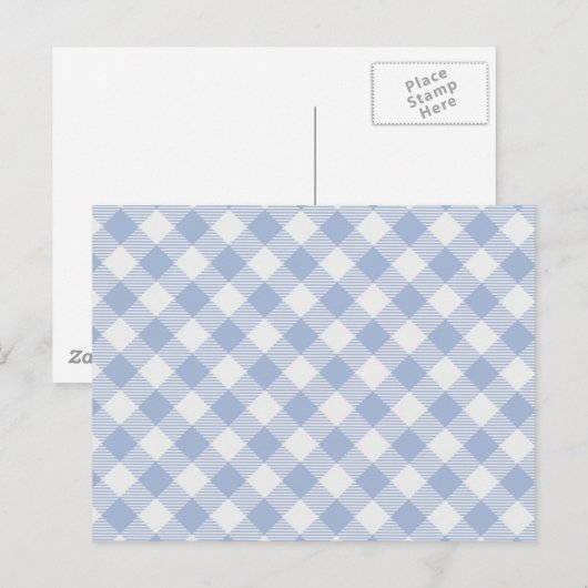 Gecontroleerd Blauw Gingham Classic patroon Briefkaart (Voorkant / Achterkant)