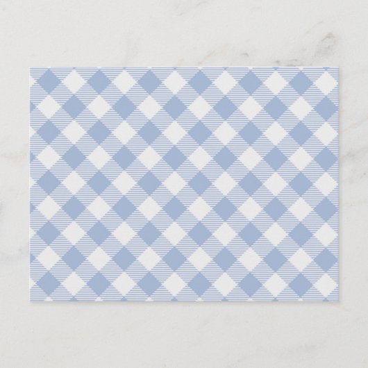 Gecontroleerd Blauw Gingham Classic patroon Briefkaart (Voorkant)
