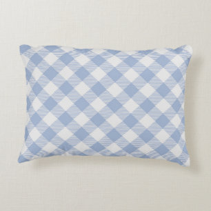 Gecontroleerd Blauw Gingham Classic patroon Decoratief Kussen