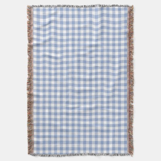 Gecontroleerd Blauw Gingham Classic patroon Deken (Voorkant Verticaal)
