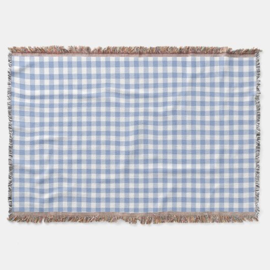 Gecontroleerd Blauw Gingham Classic patroon Deken (Voorkant)