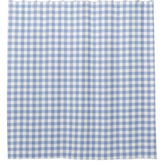 Gecontroleerd Blauw Gingham Classic patroon Douchegordijn (Voorkant)