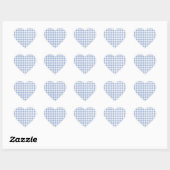 Gecontroleerd Blauw Gingham Classic patroon Hart Sticker (Vel)