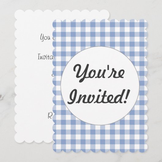 Gecontroleerd Blauw Gingham Classic patroon Kaart (Voorkant / Achterkant)