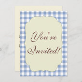 Gecontroleerd Blauw Gingham Classic patroon Kaart (Voorkant / Achterkant)