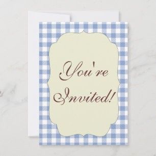 Gecontroleerd Blauw Gingham Classic patroon Kaart