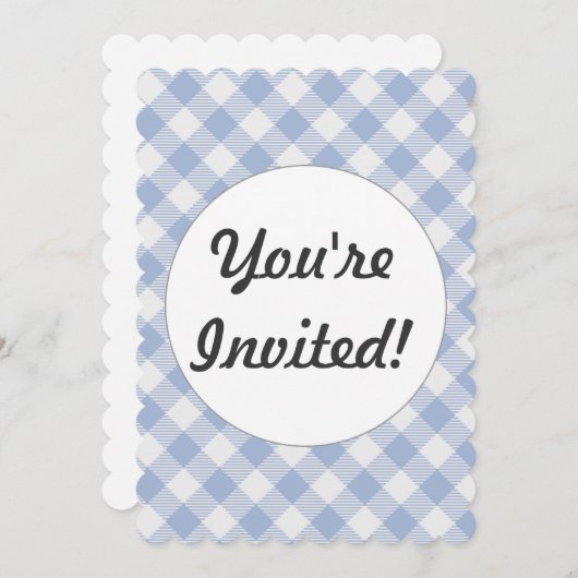 Gecontroleerd Blauw Gingham Classic patroon Kaart (Voorkant / Achterkant)
