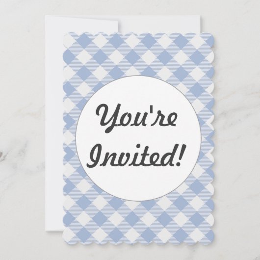 Gecontroleerd Blauw Gingham Classic patroon Kaart (Voorkant)