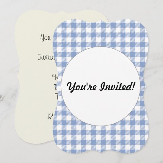 Gecontroleerd Blauw Gingham Classic patroon Kaart (Voorkant / Achterkant)