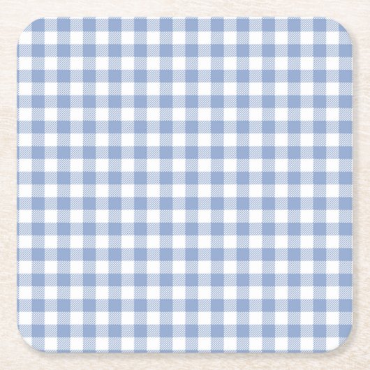 Gecontroleerd Blauw Gingham Classic patroon Kartonnen Onderzetters (Voorkant)