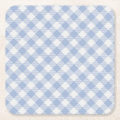Gecontroleerd Blauw Gingham Classic patroon Kartonnen Onderzetters (Voorkant)