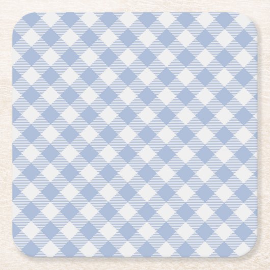 Gecontroleerd Blauw Gingham Classic patroon Kartonnen Onderzetters (Voorkant)