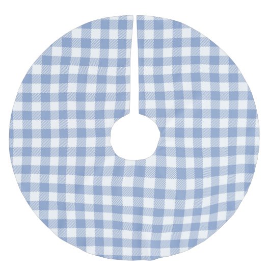 Gecontroleerd Blauw Gingham Classic patroon Kerstboom Rok (Voorkant)