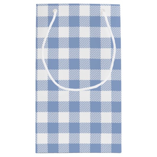 Gecontroleerd Blauw Gingham Classic patroon Klein Cadeauzakje (Achterkant)