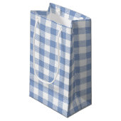 Gecontroleerd Blauw Gingham Classic patroon Klein Cadeauzakje (Voorkant Gekanteld)