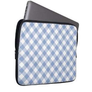 Gecontroleerd Blauw Gingham Classic patroon Laptop Sleeve