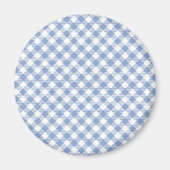 Gecontroleerd Blauw Gingham Classic patroon Magneet (Voorkant)