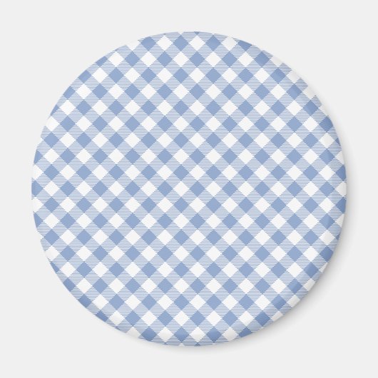 Gecontroleerd Blauw Gingham Classic patroon Magneet (Voorkant)