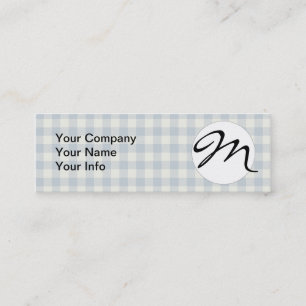 Gecontroleerd Blauw Gingham Classic patroon Mini Visitekaartje
