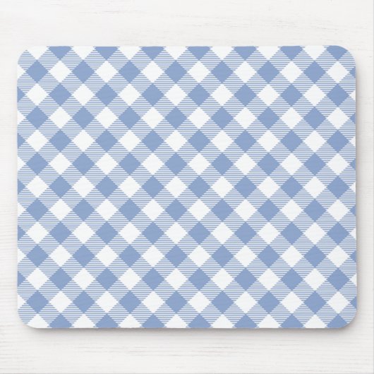 Gecontroleerd Blauw Gingham Classic patroon Muismat (Voorkant)